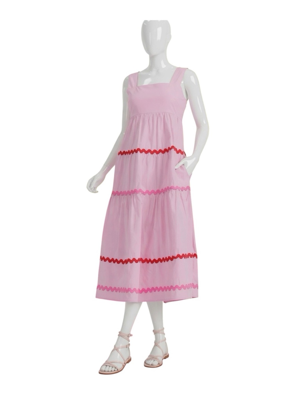 DAY & MOON pink rick/rack sun dress S M